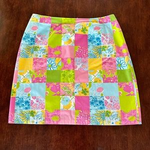 Lilly Pulitzer Floral Patchwork Skirt Size 10